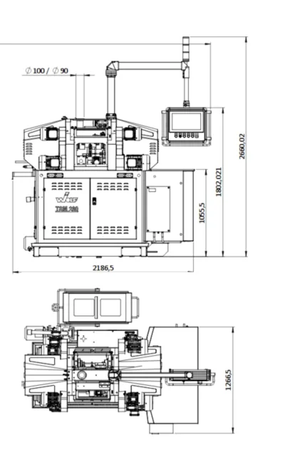 TSM 280 Zeichnung Rotary Transfer Machine Wolf TSM 280 | TSM 280L | TSM 280LS | TSM 280-45