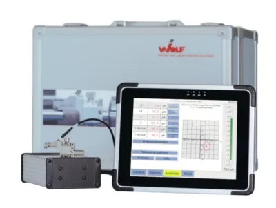 The WolfCMD digital centering device for fast alignment of axes.